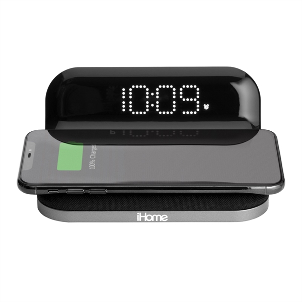 iHome iW18 Alarm Clock with Qi Wireless and USB Charging - Image 1