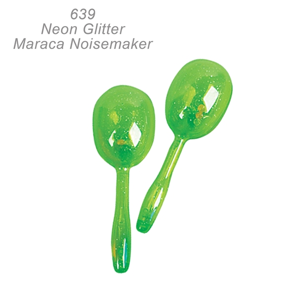 5" Neon Glitter Maraca Noise Maker - Musical Toy Noisemaker - Image 4