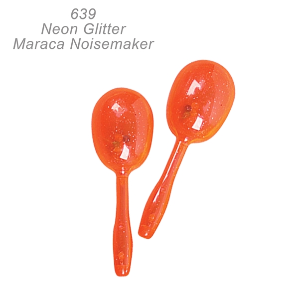 5" Neon Glitter Maraca Noise Maker - Musical Toy Noisemaker - Image 6