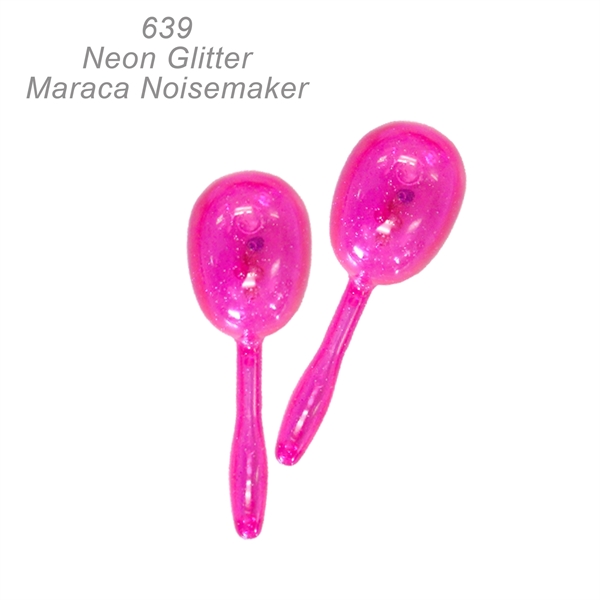5" Neon Glitter Maraca Noise Maker - Musical Toy Noisemaker - Image 8