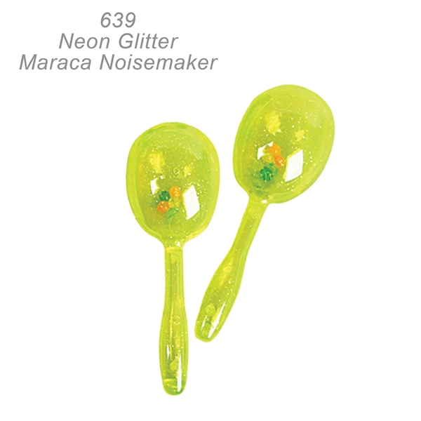 5" Neon Glitter Maraca Noise Maker - Musical Toy Noisemaker - Image 10