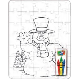 Coloring Puzzle Set - Snowman (35 Pieces)