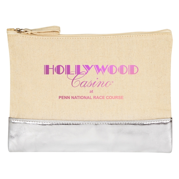 12 Oz. Cotton Cosmetic Bag With Metallic Accent - Image 4