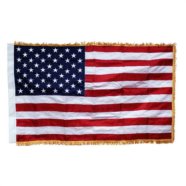 USA Embroidered Ceremonial Flags With Fringe - Image 1