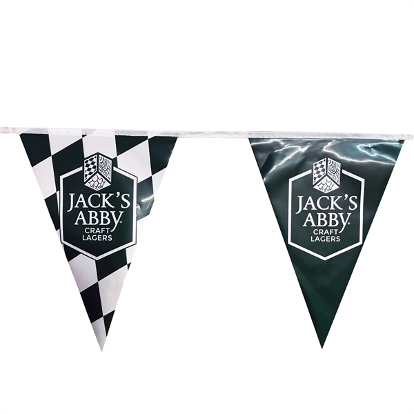 Custom 9Mil Poly Blockout Streamer with 10" x 15" Pennants - Image 1