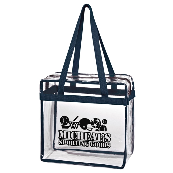 Clear Tote Bag With Zipper - Image 3