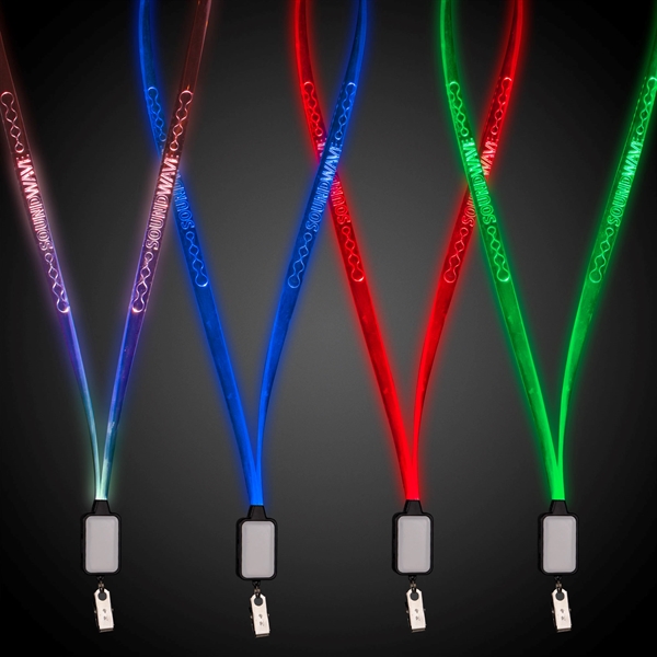 Light Up LED Lanyard with Badge Clip