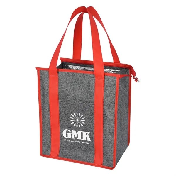 Heathered Non-Woven Cooler Tote Bag - Image 2