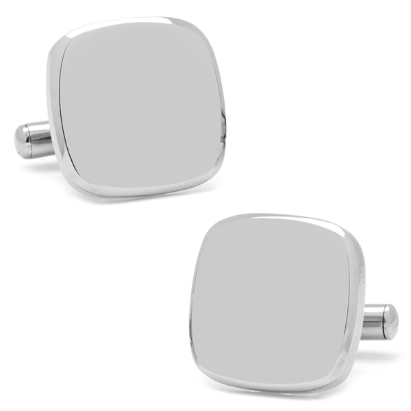 Stainless Steel Soft Square Engravable Cufflinks - Image 1