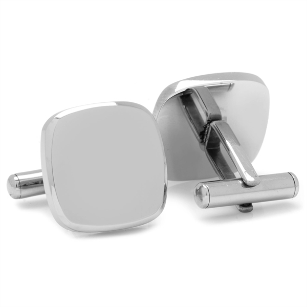 Stainless Steel Soft Square Engravable Cufflinks - Image 2