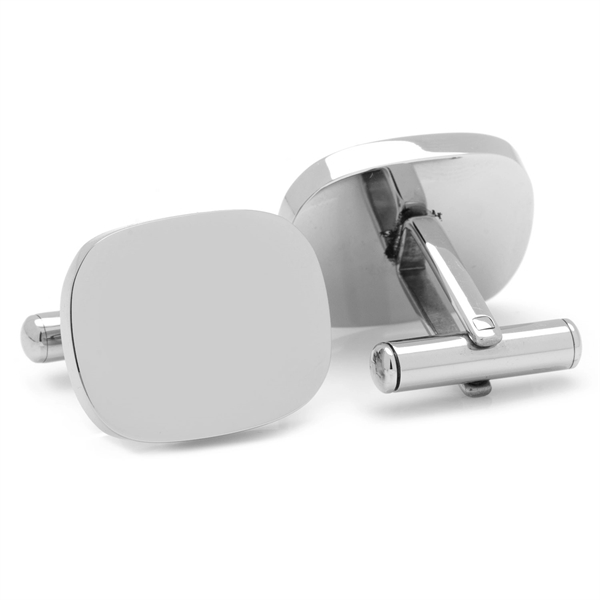 Stainless Steel Soft Rectangle Engravable Cufflinks - Image 2