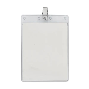 Large Vertical Blank Vinyl Pouch with Bulldog Clip