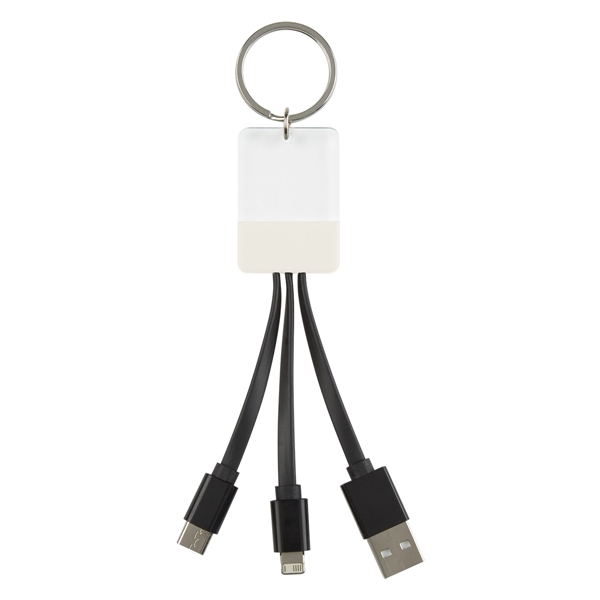 3-In-1 Clear View Light Up Cable Key Ring - Image 3