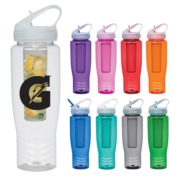 28 Oz. Poly-Clean™ Sports Bottle With Fruit Infuser - Image 1