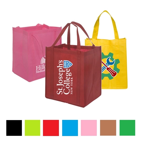 Non Woven Tote bags w/ Gusset Reusable Custom Grocery Totes - Image 1