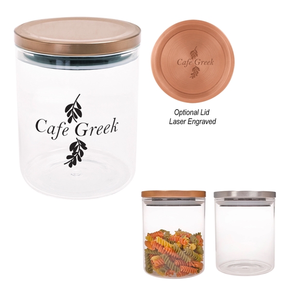 26 Oz. Glass Container With Stainless Steel Lid - Image 1