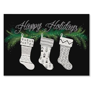 Black & White Stocking Holiday Card