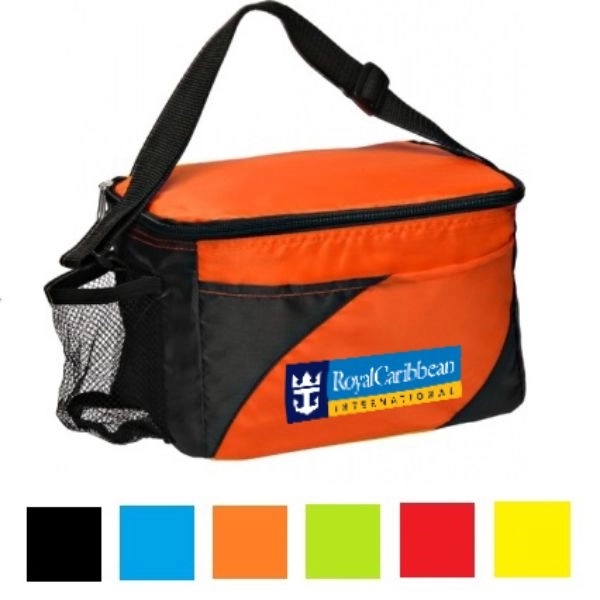 Lunch Bags - Two tone Polyester Lunchbox w/ Mesh Pocket
