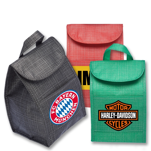 Economy Shimmer Lunch Bags w/ Velcro Closure & Handle