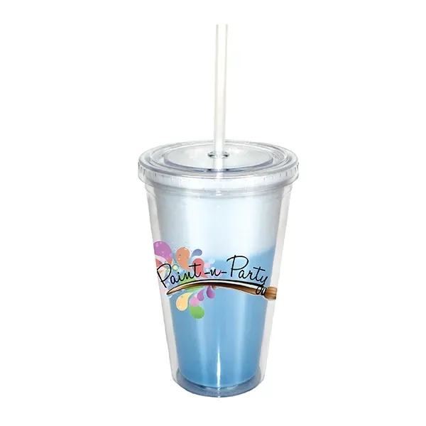 16 oz. Mood Victory Acrylic Tumbler with Straw Lid, Full Col - Image 3