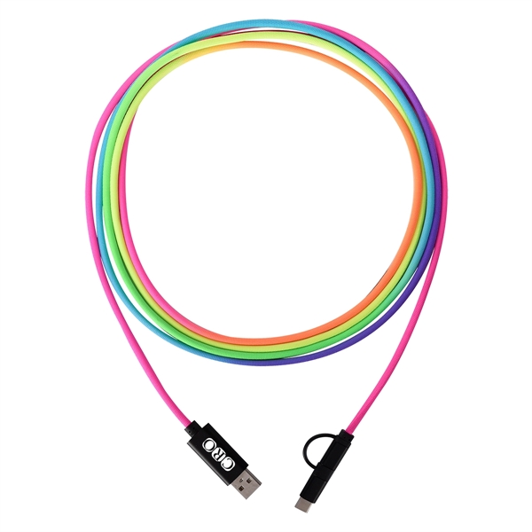 3-In-1 10 Ft. Rainbow Braided Charging Cable - Image 3