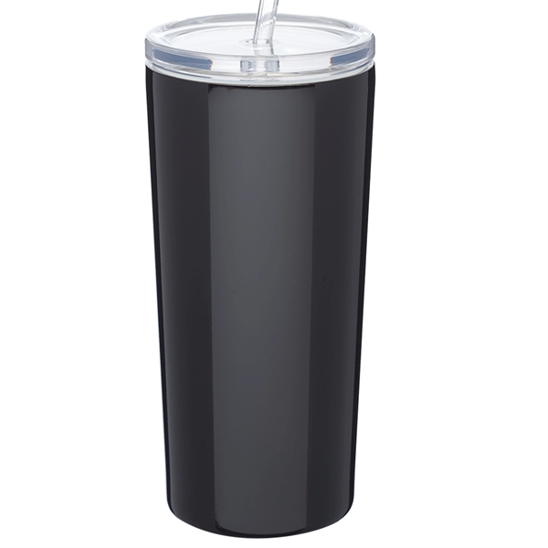 16 oz. Mira Stainless Steel Tumbler with Straw - Image 1