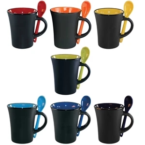 9 oz. Color In / Matte Black Out Hilo Spoon Mug