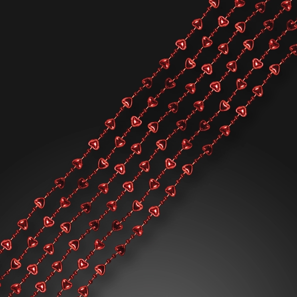 Red heart Mardi Gras beads - Image 2