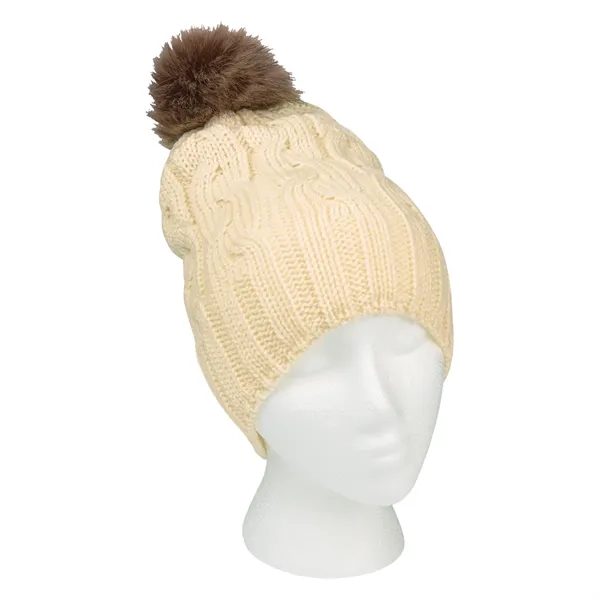 Cameron Cable Knit Pom Beanie - Image 10