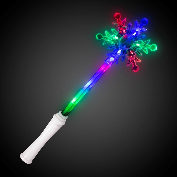 15" Light Up LED Glow Snowflake Wand - Image 3