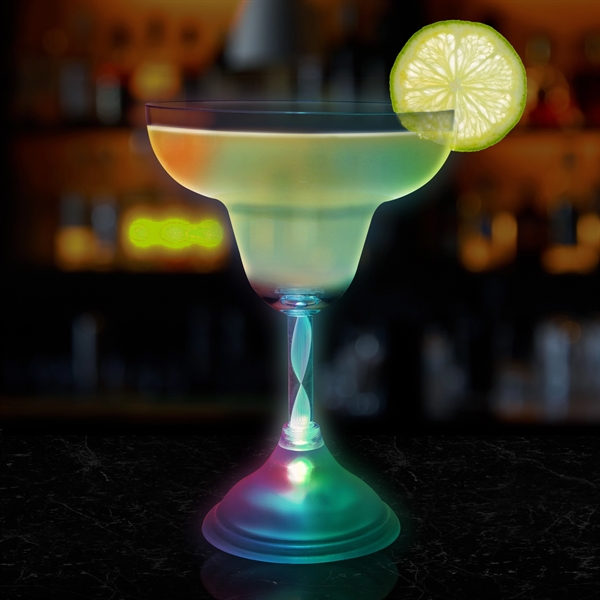 10 1/2 oz. Margarita Glass with Multi-Color LED Lights - Image 2