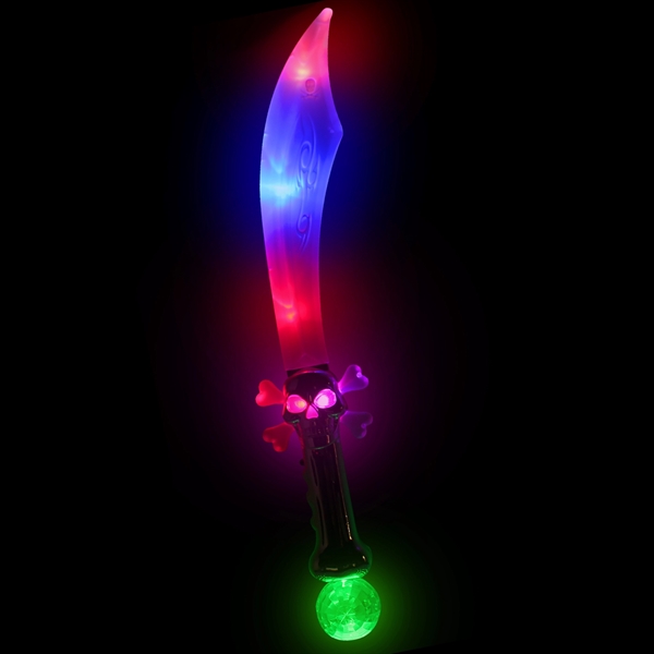 23" Pirate Sword with Flashing Color LED Lights - Image 2