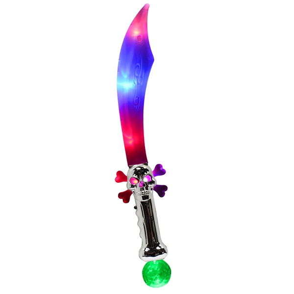 23" Pirate Sword with Flashing Color LED Lights - Image 3