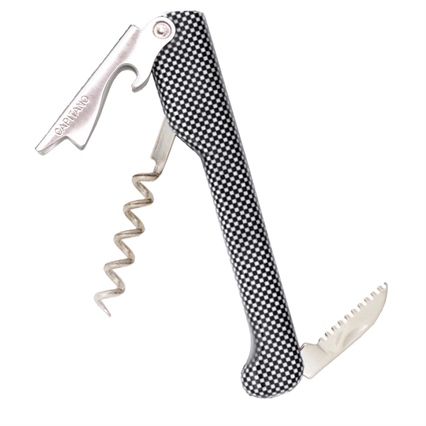 Capitano® Waiter's Corkscrew, Designer Series Checkered - Image 1