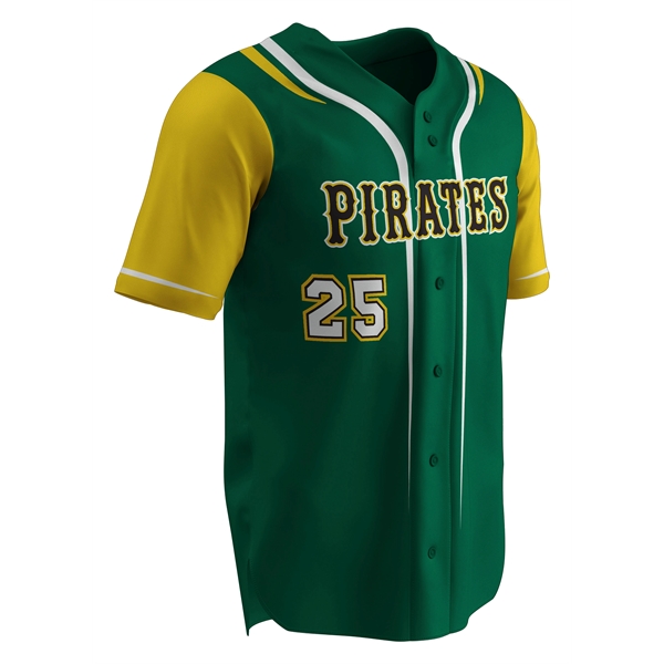 Youth Faux Juice Full Button Baseball Jersey - Image 2