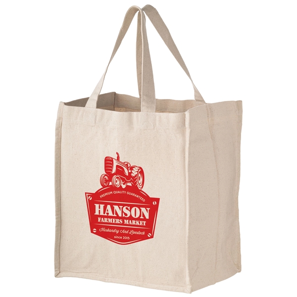 14 oz. Cotton Canvas Tote w/ Sewn-In Bottle Holders - Image 1