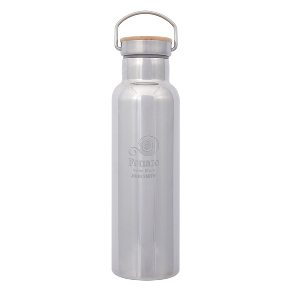 21 Oz. Shiny Liberty Stainless Steel Bottle With Bamboo Lid - Image 4