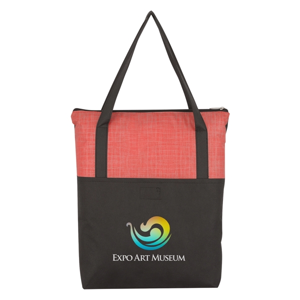 Crosshatch Non-Woven Zippered Tote Bag - Image 12