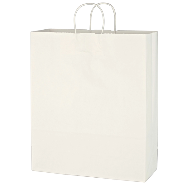 Kraft Paper White Shopping Bag - 16" x 19" - Image 2