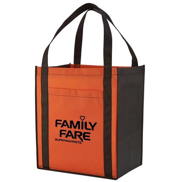 Large Non-Woven Grocery Tote w/ Pocket - Image 6