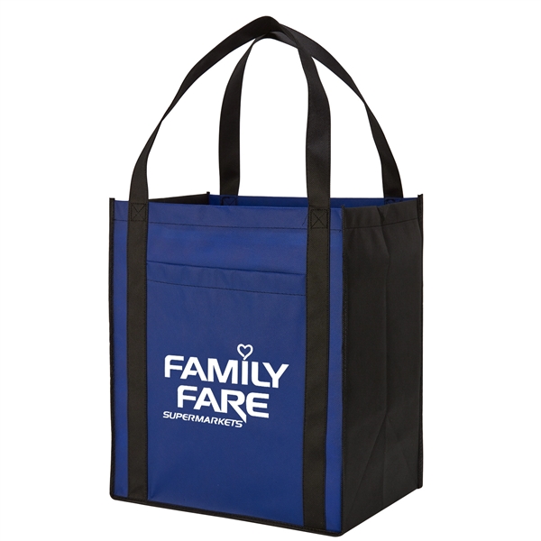 Large Non-Woven Grocery Tote w/ Pocket - Image 9