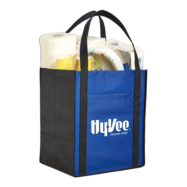 Large Non-Woven Grocery Tote w/ Pocket - Image 1