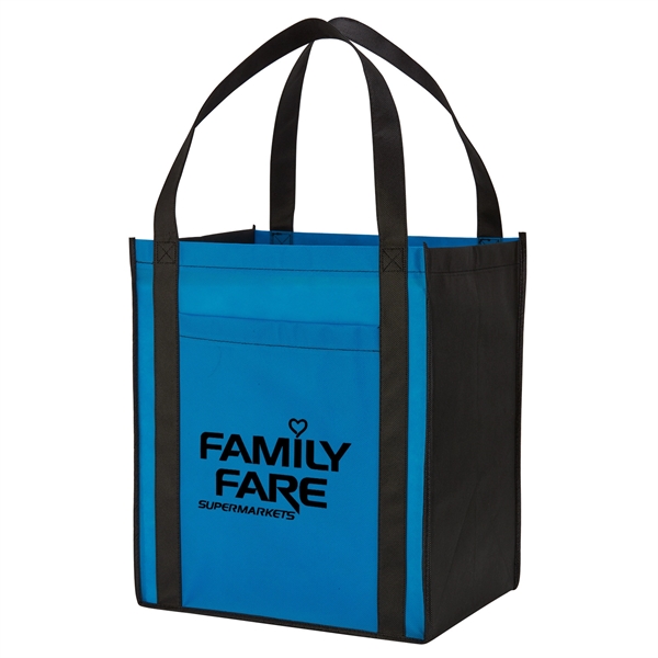 Large Non-Woven Grocery Tote w/ Pocket - Image 10