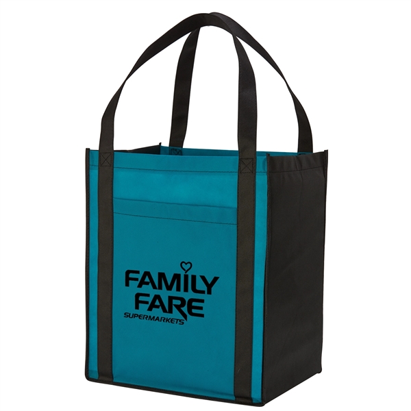 Large Non-Woven Grocery Tote w/ Pocket - Image 11