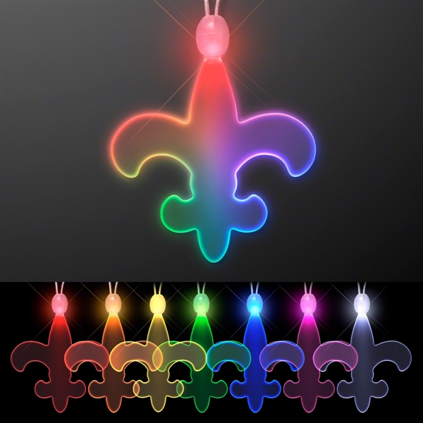 Light Up Fleur de Lis Acrylic Necklace with LEDs - Image 9