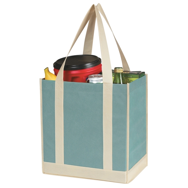 Non-Woven Two-Tone Shopper Tote Bag - Image 2