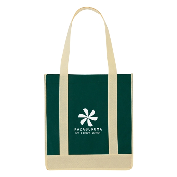Non-Woven Two-Tone Shopper Tote Bag - Image 4