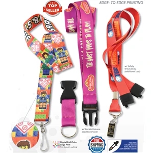 Sublimated 5/8" Lanyard Full color ID Badge Holder