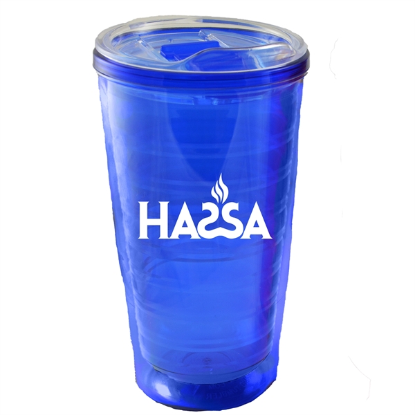 16/17 Oz. Double Wall Tumbler w/ Dual Purpose Snap-On Lid - Image 2