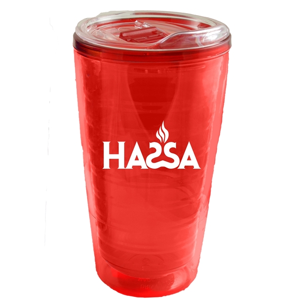16/17 Oz. Double Wall Tumbler w/ Dual Purpose Snap-On Lid - Image 3